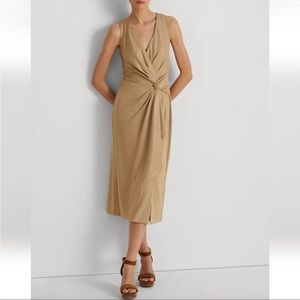 Ralph Lauren gold holiday dress size 14, NWT